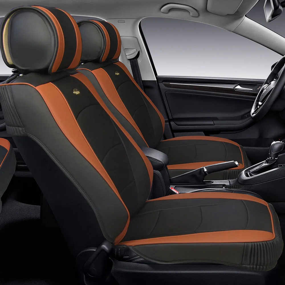 Ultra Comfort Deluxe Leatherette Seat Cushions - Front Set Brown