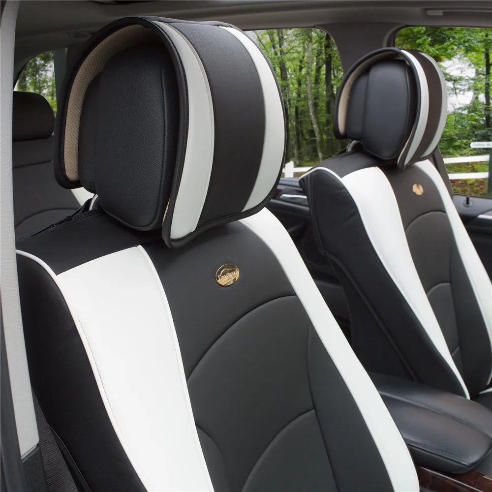 Ultra Comfort Deluxe Leatherette Seat Cushions - Front Set White