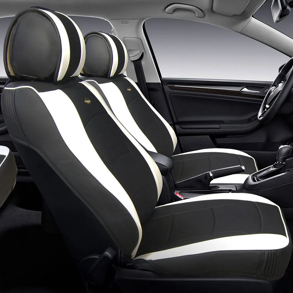 Ultra Comfort Deluxe Leatherette Seat Cushions - Front Set White