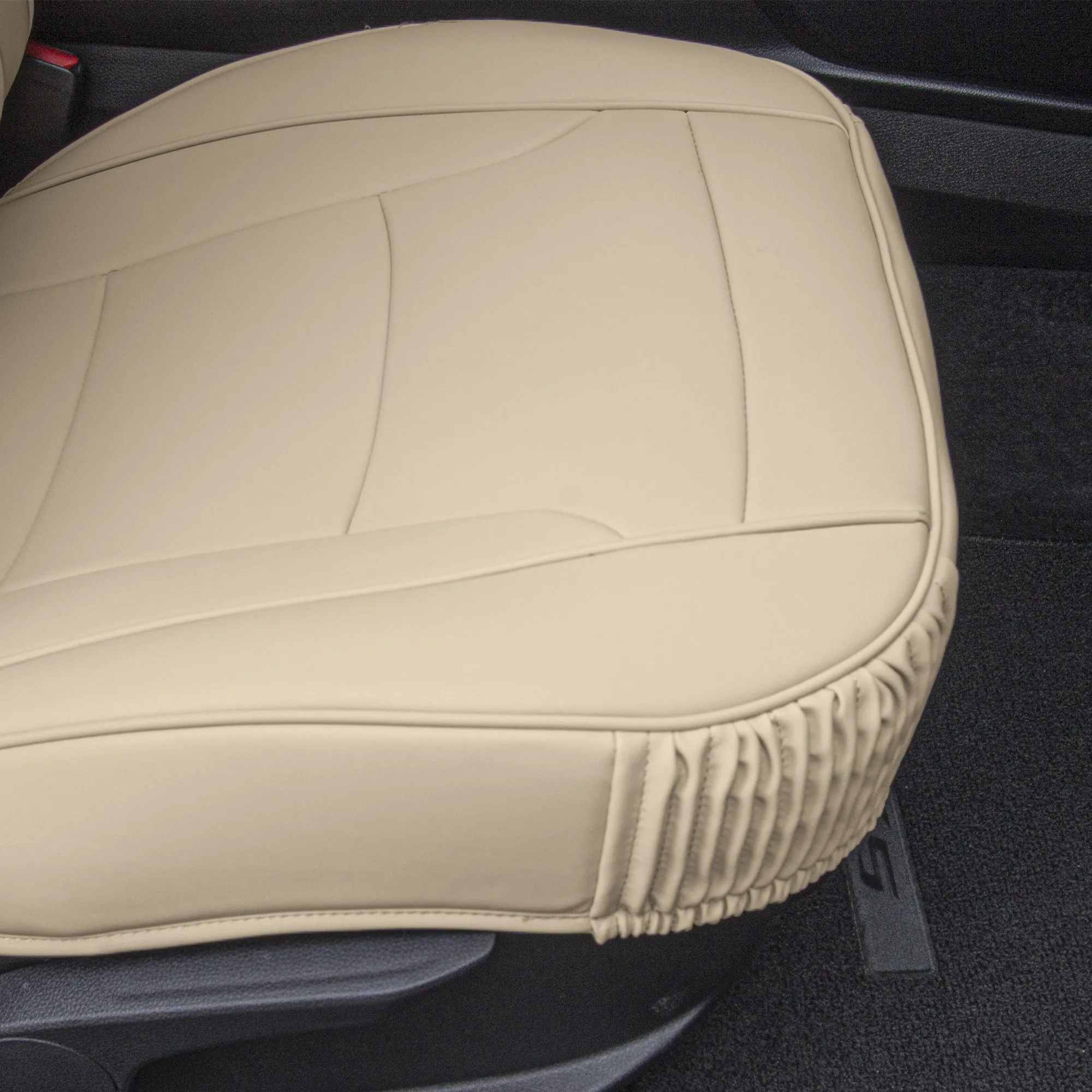 Ultra Comfort Deluxe Leatherette Seat Cushions - Full Set Beige