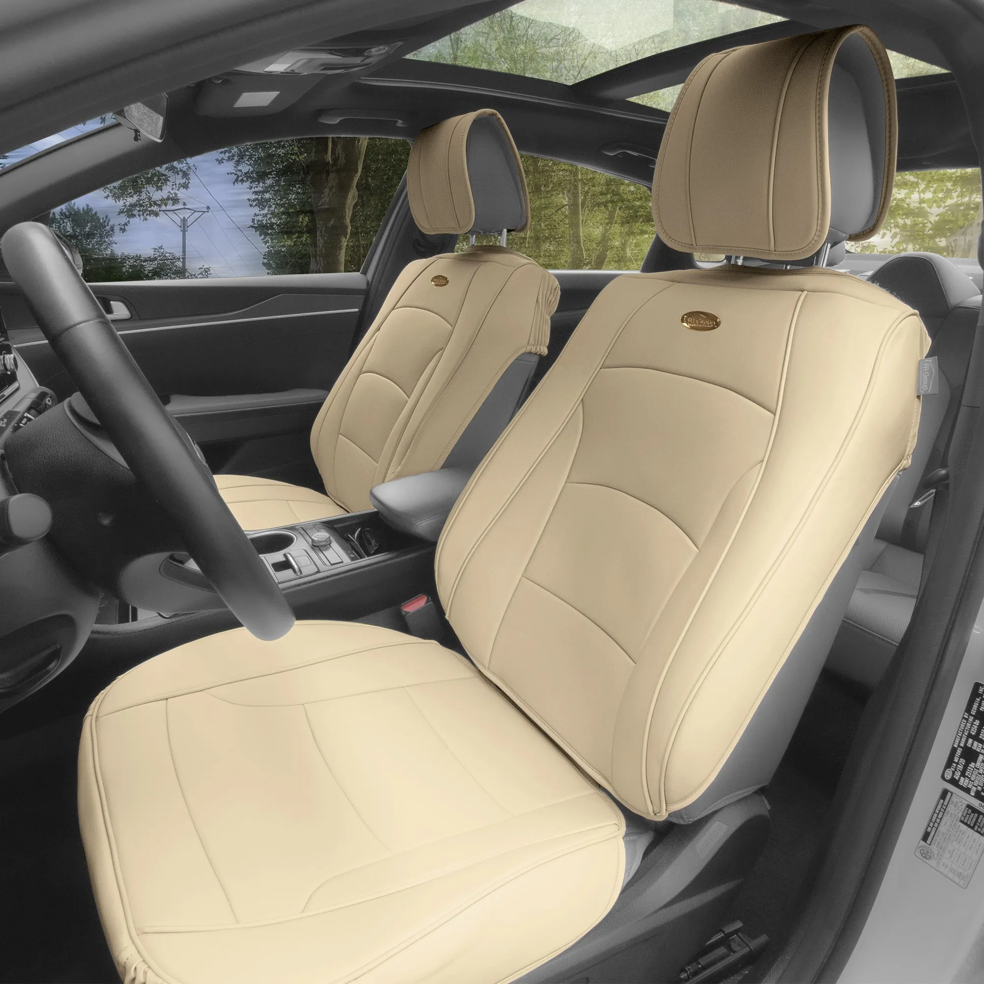 Ultra Comfort Deluxe Leatherette Seat Cushions - Full Set Beige