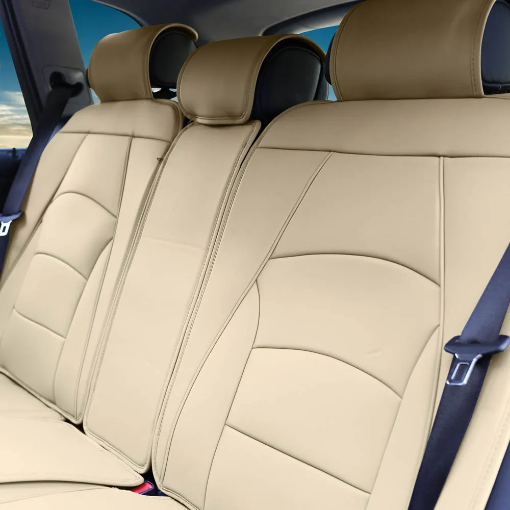 Ultra Comfort Deluxe Leatherette Seat Cushions - Full Set Beige