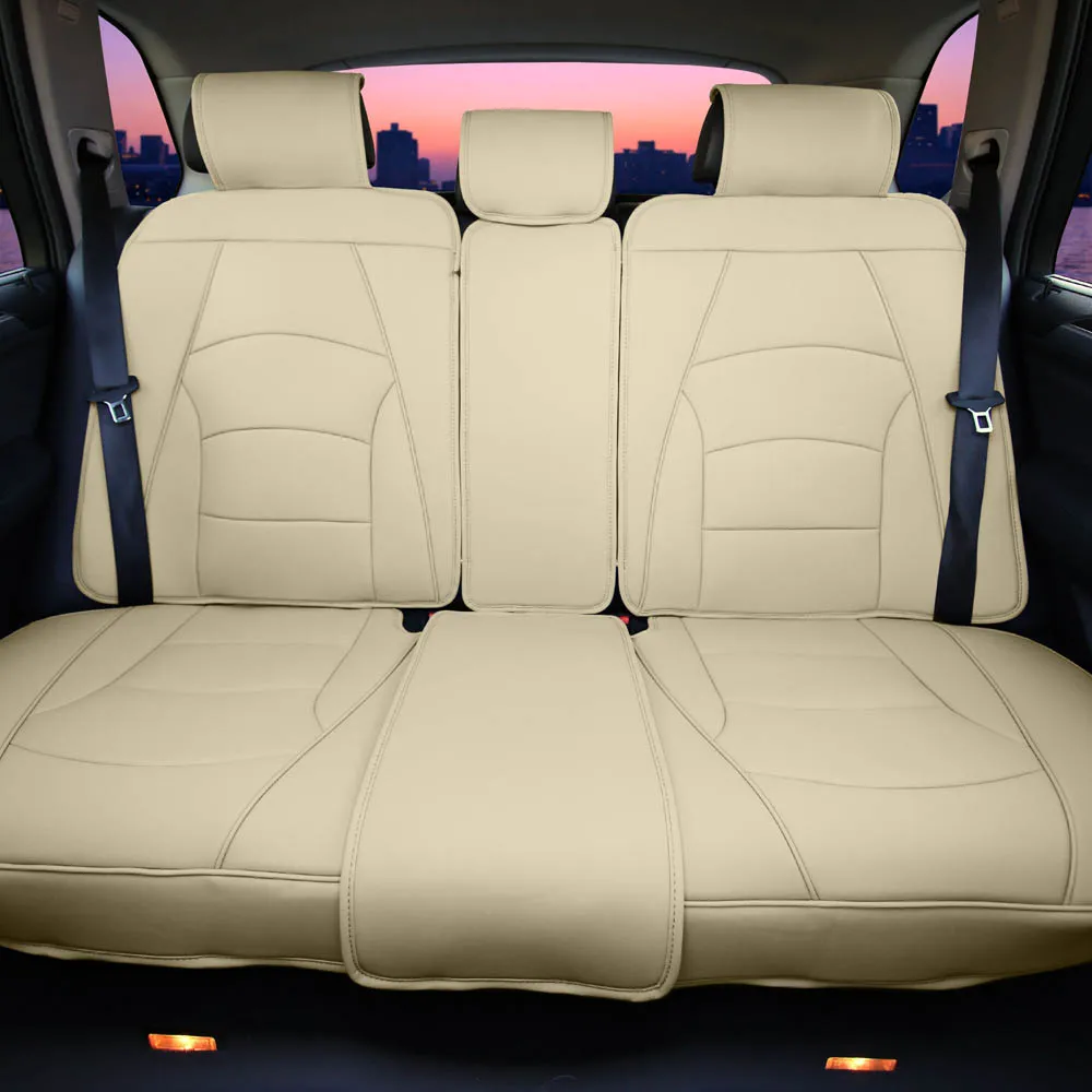 Ultra Comfort Deluxe Leatherette Seat Cushions - Full Set Beige