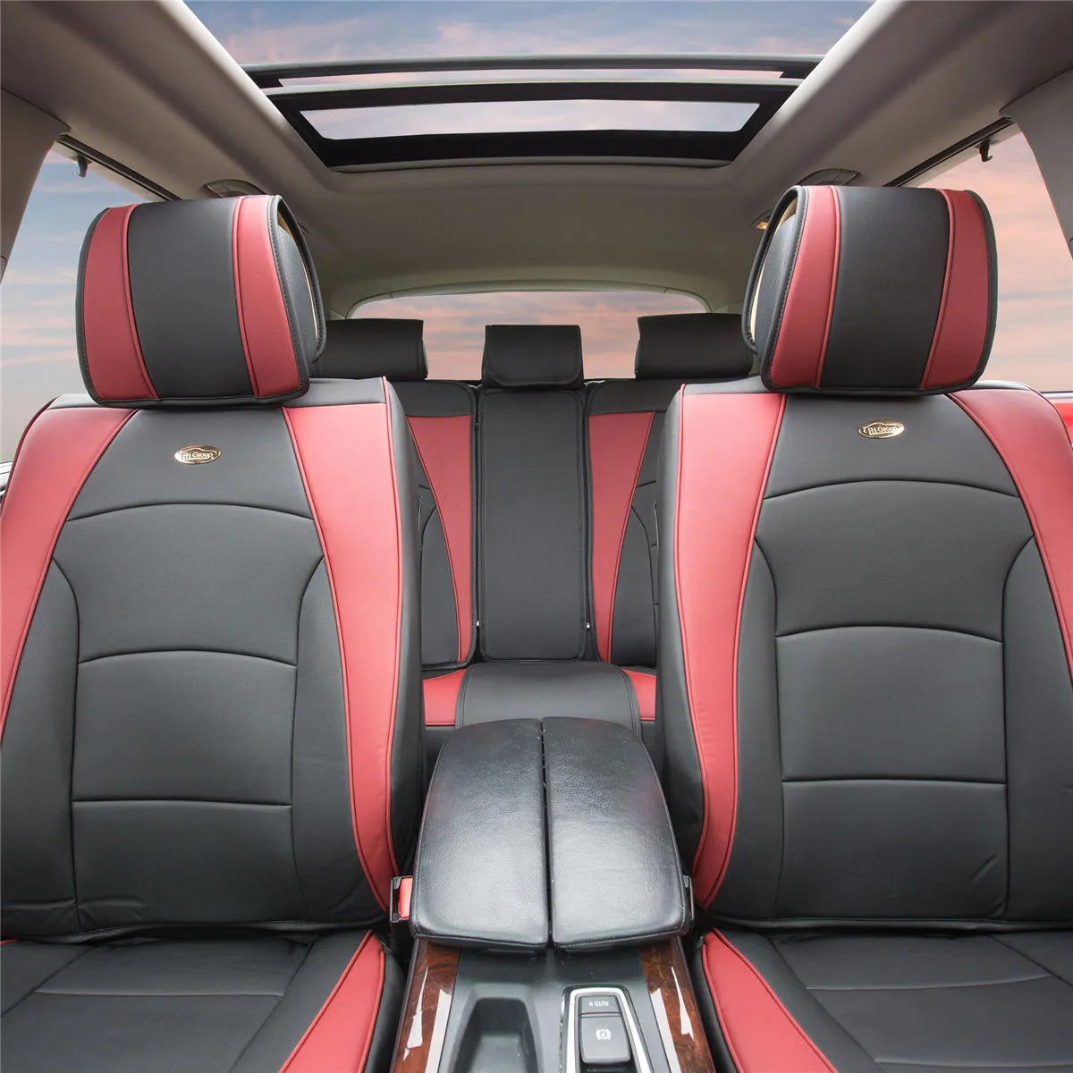 Ultra Comfort Deluxe Leatherette Seat Cushions - Full Set Burgundy