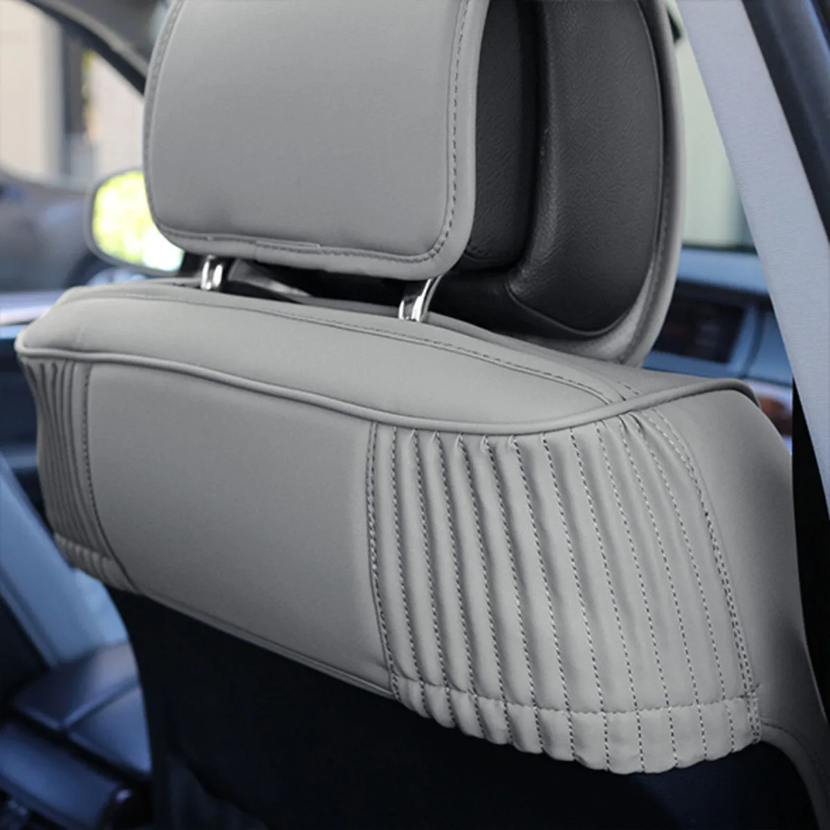 Ultra Comfort Deluxe Leatherette Seat Cushions - Full Set Gray