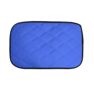 Ultra Luxe Faux Leather Center Console Pad with Diamond Pattern Blue
