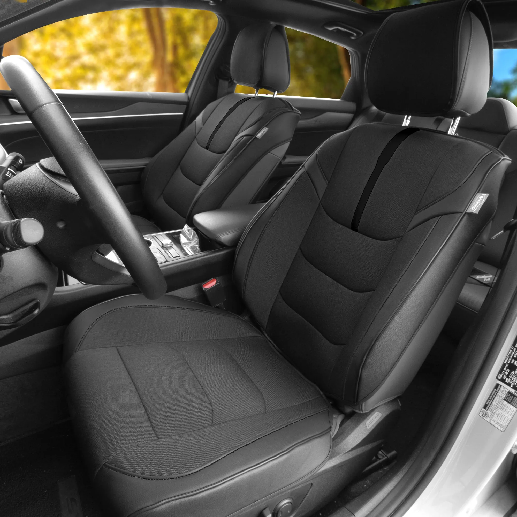 Ultra Sleek Car Seat Cushions - Front Set Black
