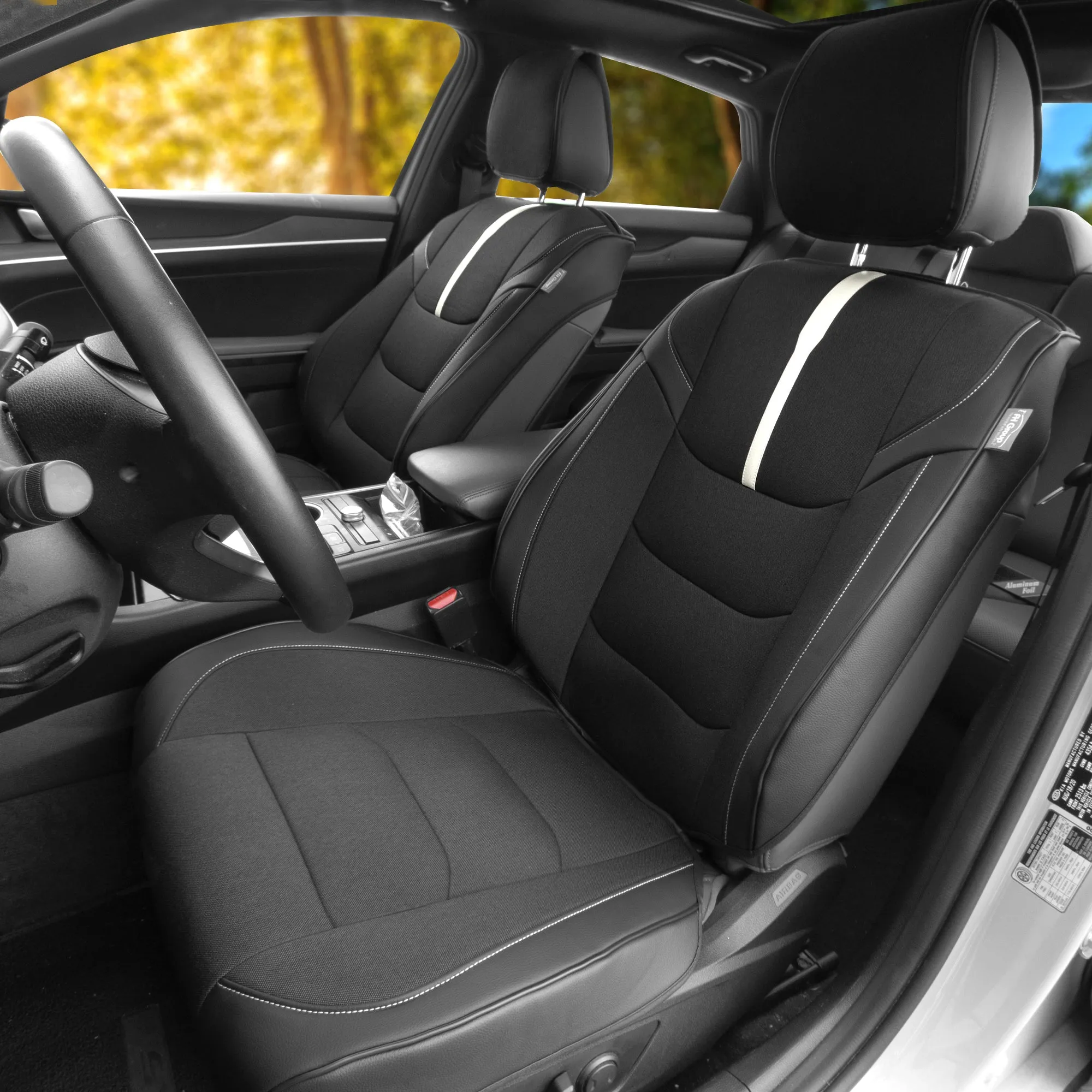 Ultra Sleek Car Seat Cushions - Front Set Off White