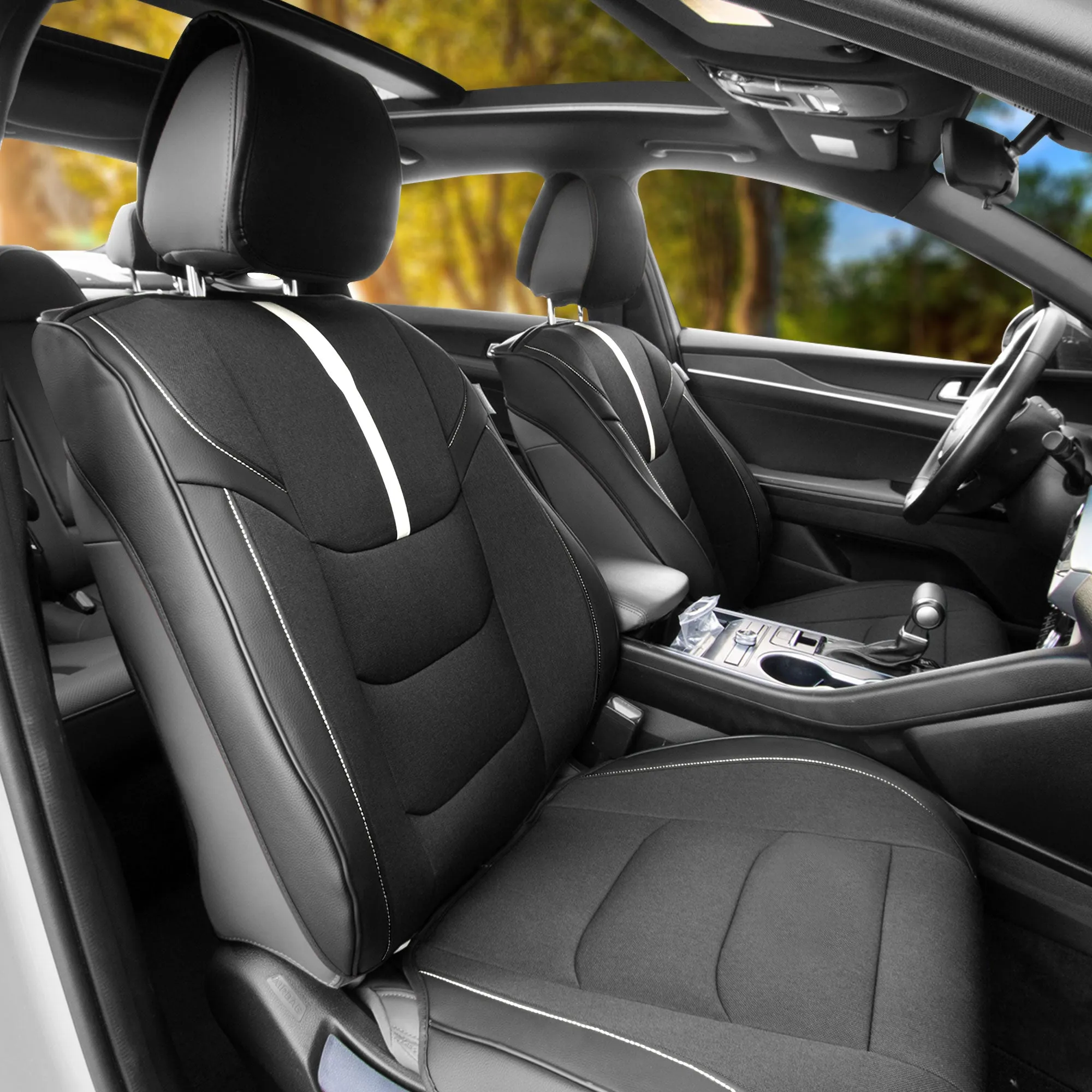 Ultra Sleek Car Seat Cushions - Front Set Off White