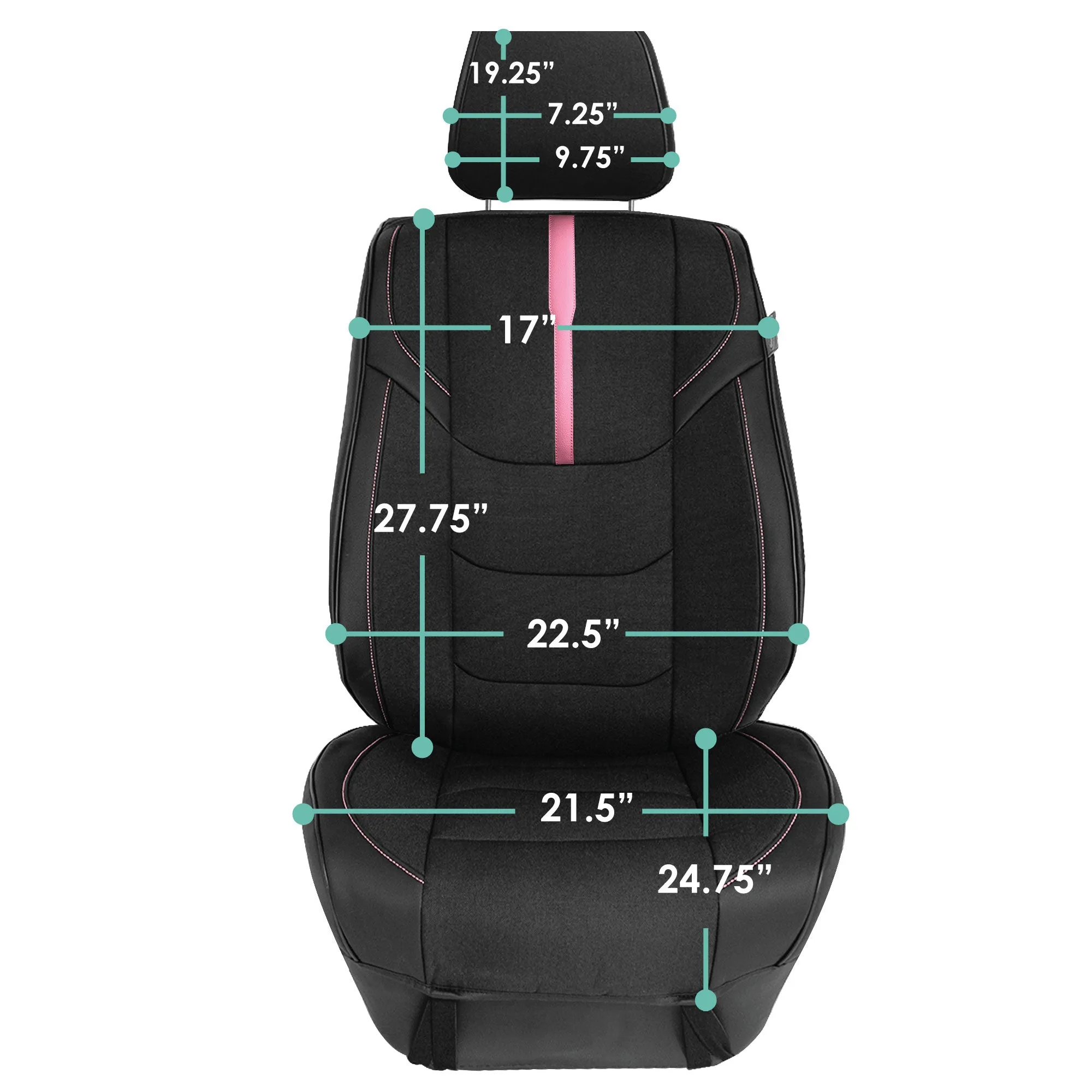 Ultra Sleek Car Seat Cushions - Front Set Pink