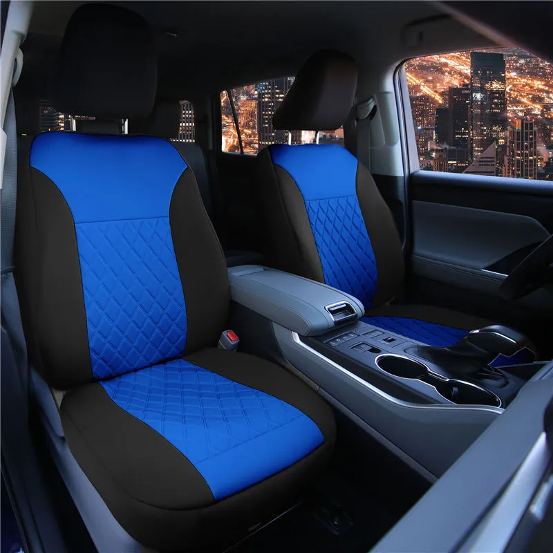 Ultraflex Neoprene Diamond Patterned Seat Covers - Front Set Blue