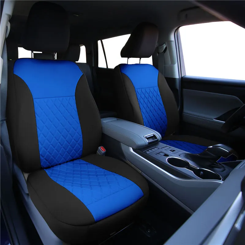 Ultraflex Neoprene Diamond Patterned Seat Covers - Front Set Blue