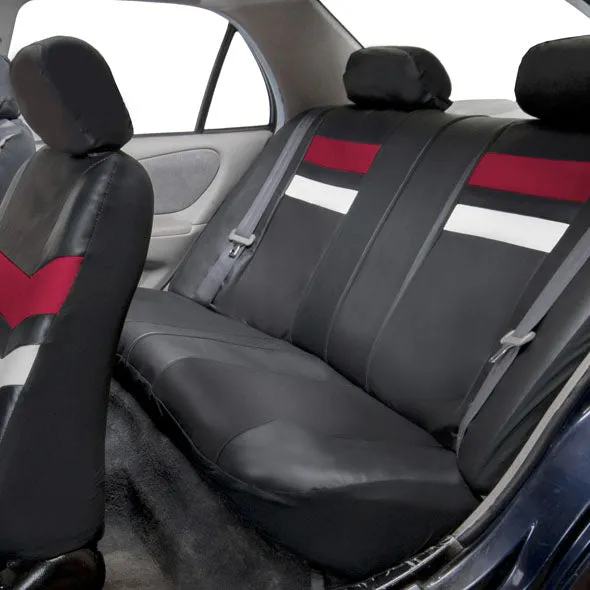 Varsity Spirit PU Leather Seat Covers - Rear Burgundy