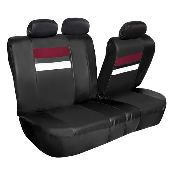 Varsity Spirit PU Leather Seat Covers - Rear Burgundy
