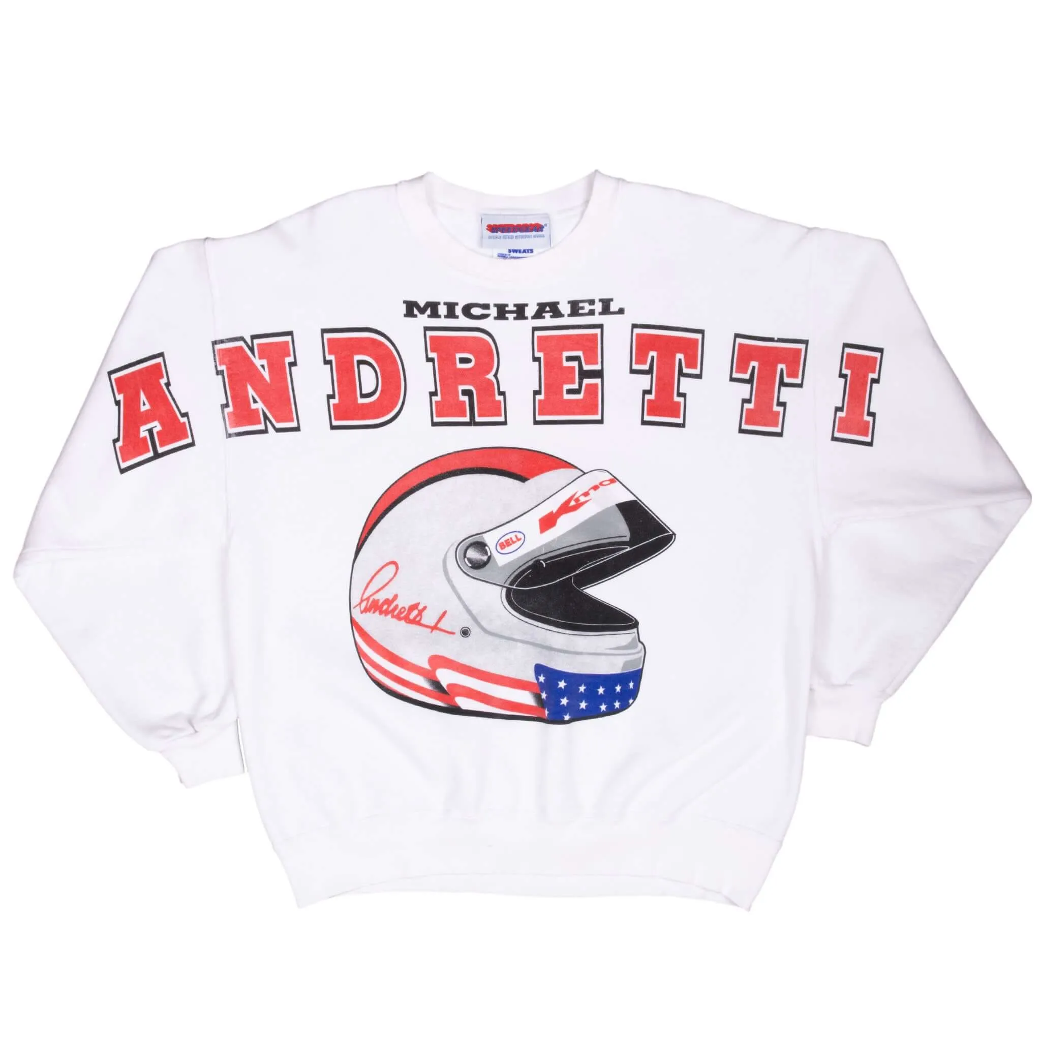 VINTAGE RACING INDY CAR MICHAEL ANDRETTI SWEATSHIRT 1990S LARGE MADE USA