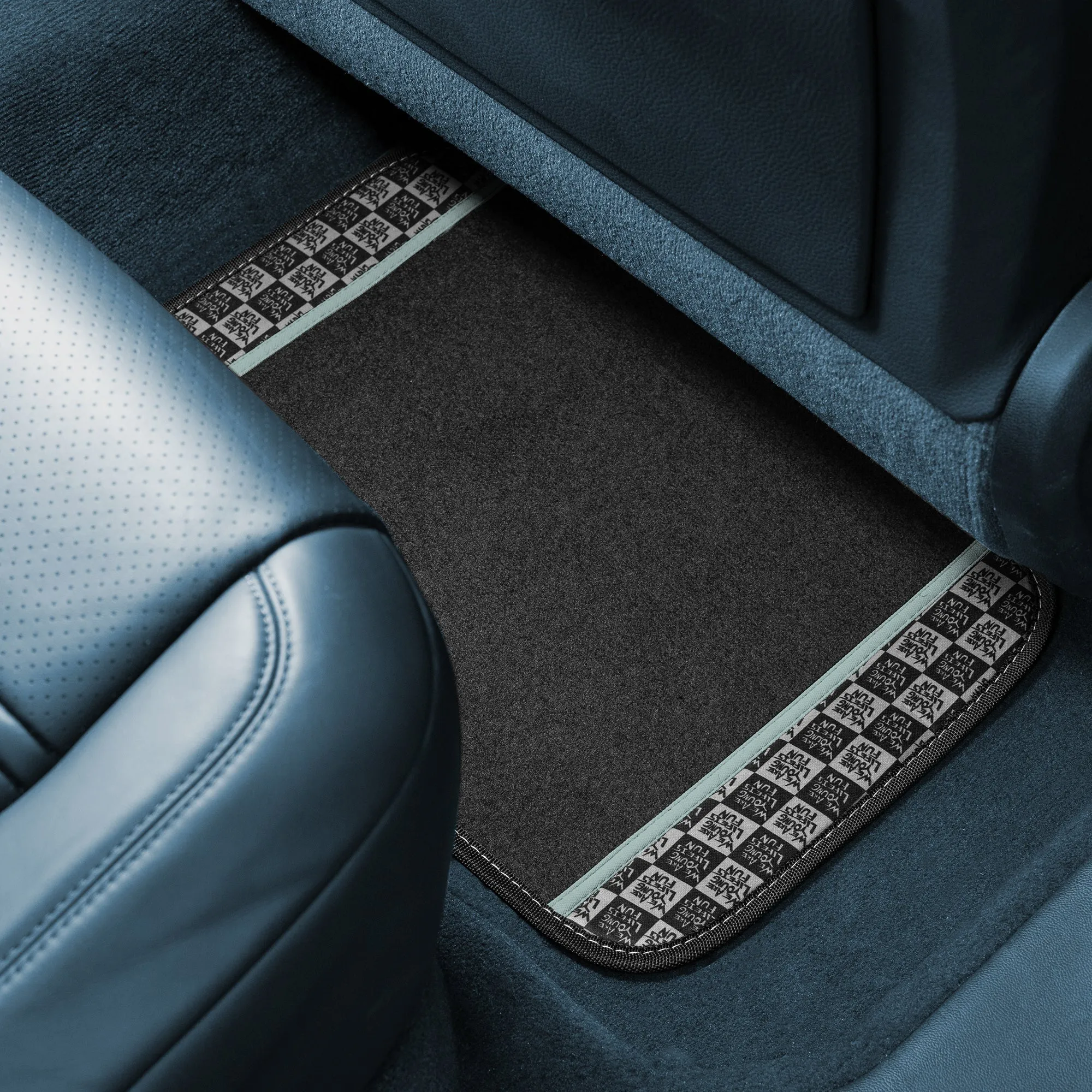 We Are Young Life is Fun Print Non-Slip Carpet Floor Mats - Full Set Gray