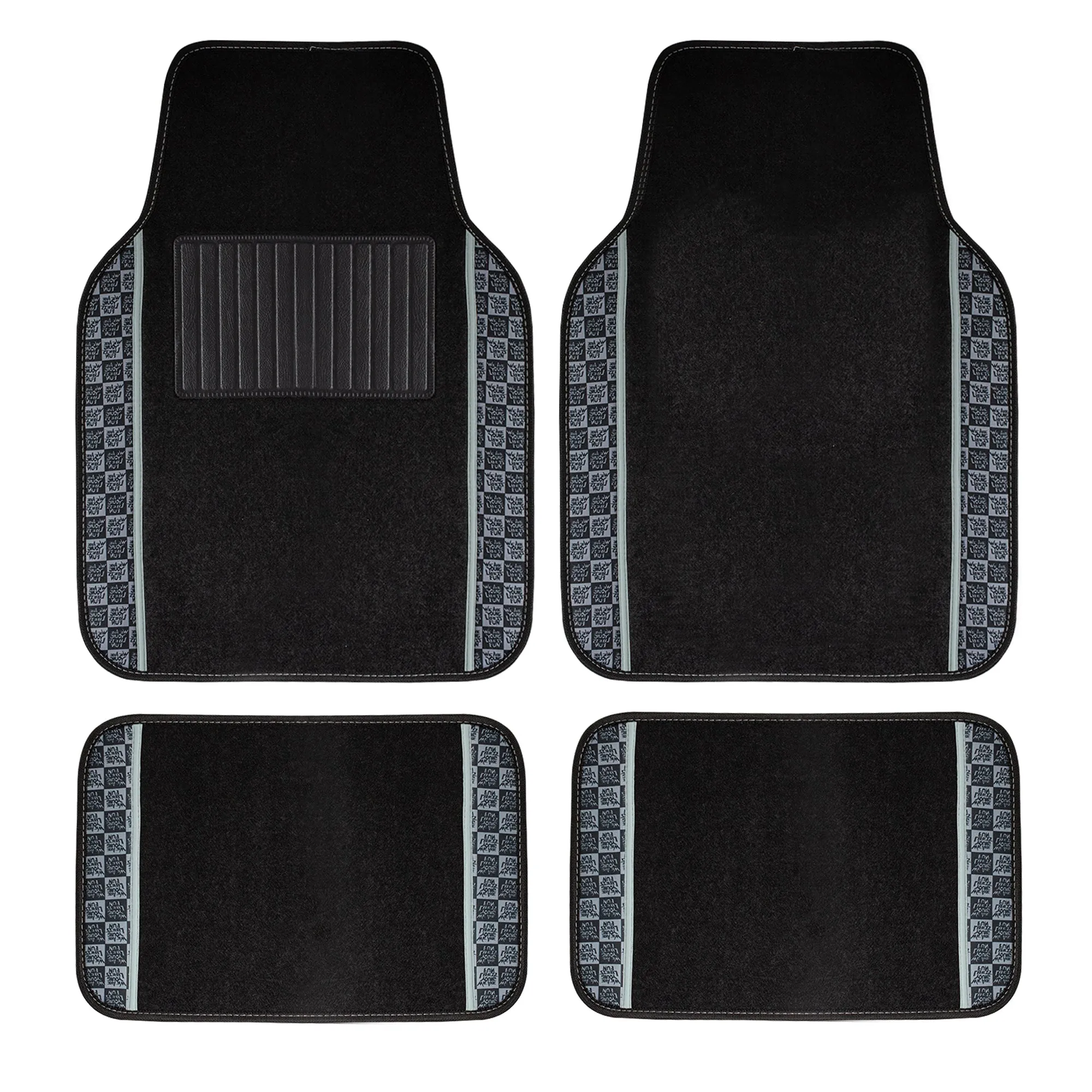 We Are Young Life is Fun Print Non-Slip Carpet Floor Mats - Full Set Gray