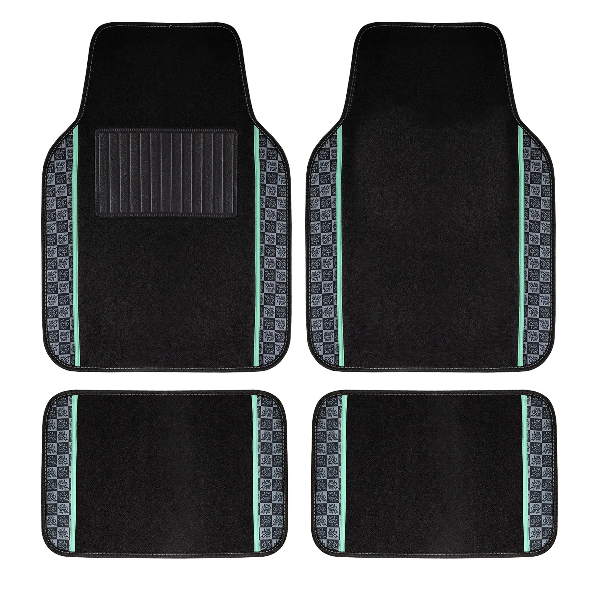We Are Young Life is Fun Print Non-Slip Carpet Floor Mats - Full Set Mint