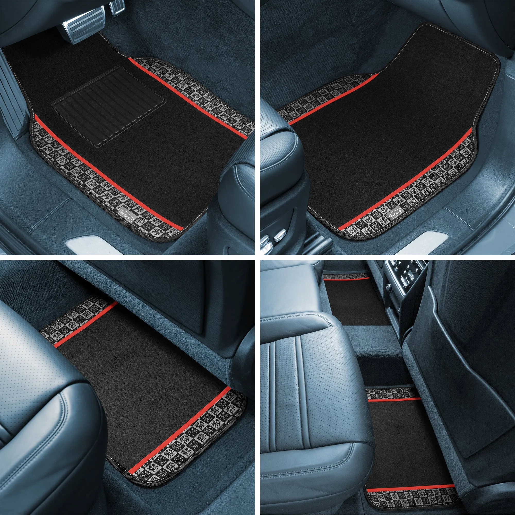 We Are Young Life is Fun Print Non-Slip Carpet Floor Mats - Full Set Red